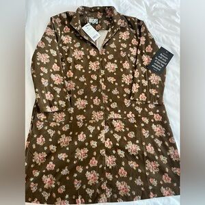 Tuckernuck Brown Hazel Bouquet Corduroy Clifton Dress - XL - NWT